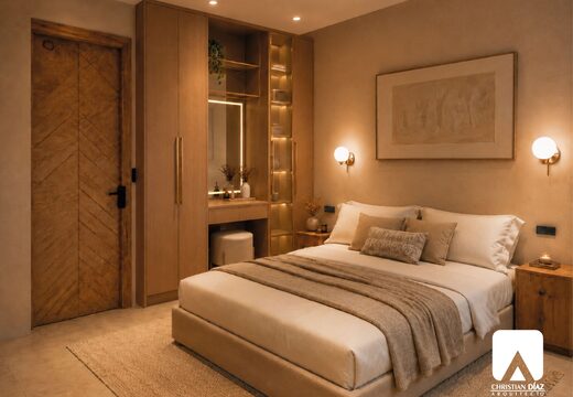 Dormitorio master con closet Proyecto Mishel Paladines
